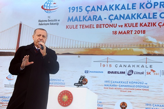 Erdoğan; "İnşallah 18 Mart 2022’de köprüyü açacağız"