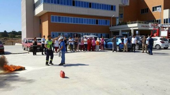 Ayvacık Devlet Hastanesi’nde yangın tatbikatı