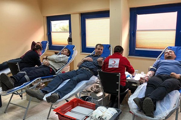 Çan 18 Mart Termik Santralinden kan bağışı