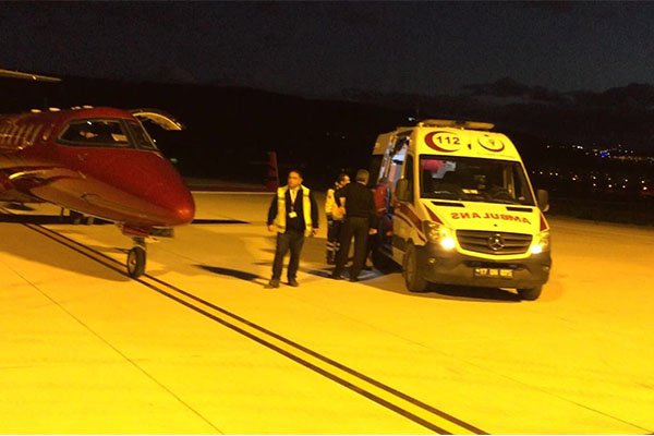 Uçak ambulans ile Ankara’ya sevk edildi